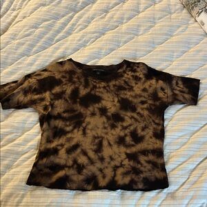 Banana Republic Brown and Black Tie-Dye Wool Top - Sz M